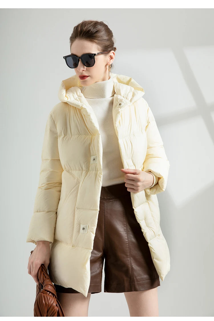 Warm Puffer Jacket With Belt