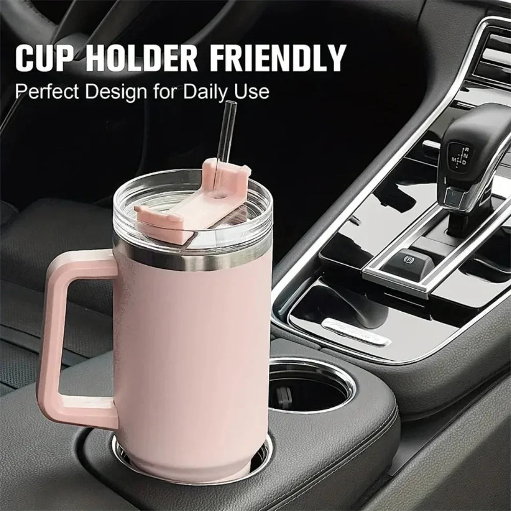 Vacuum Flask With Handle Straw