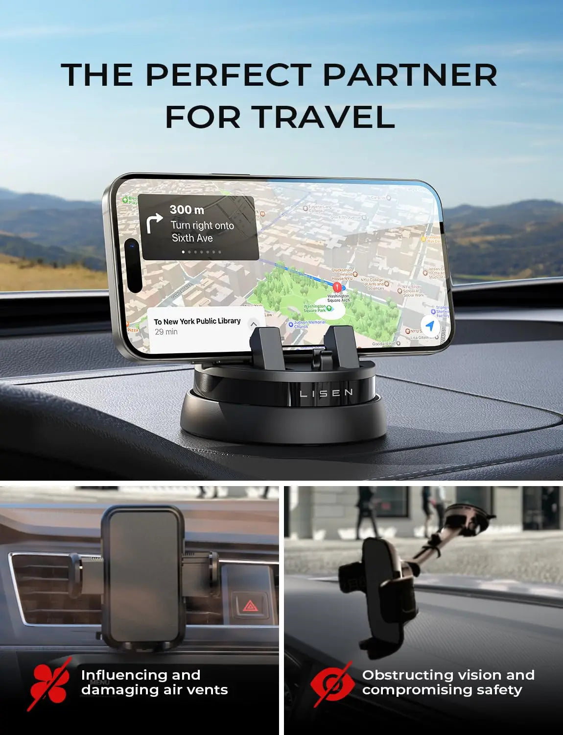 Rotatable Dashboard Cell Phone Holder,