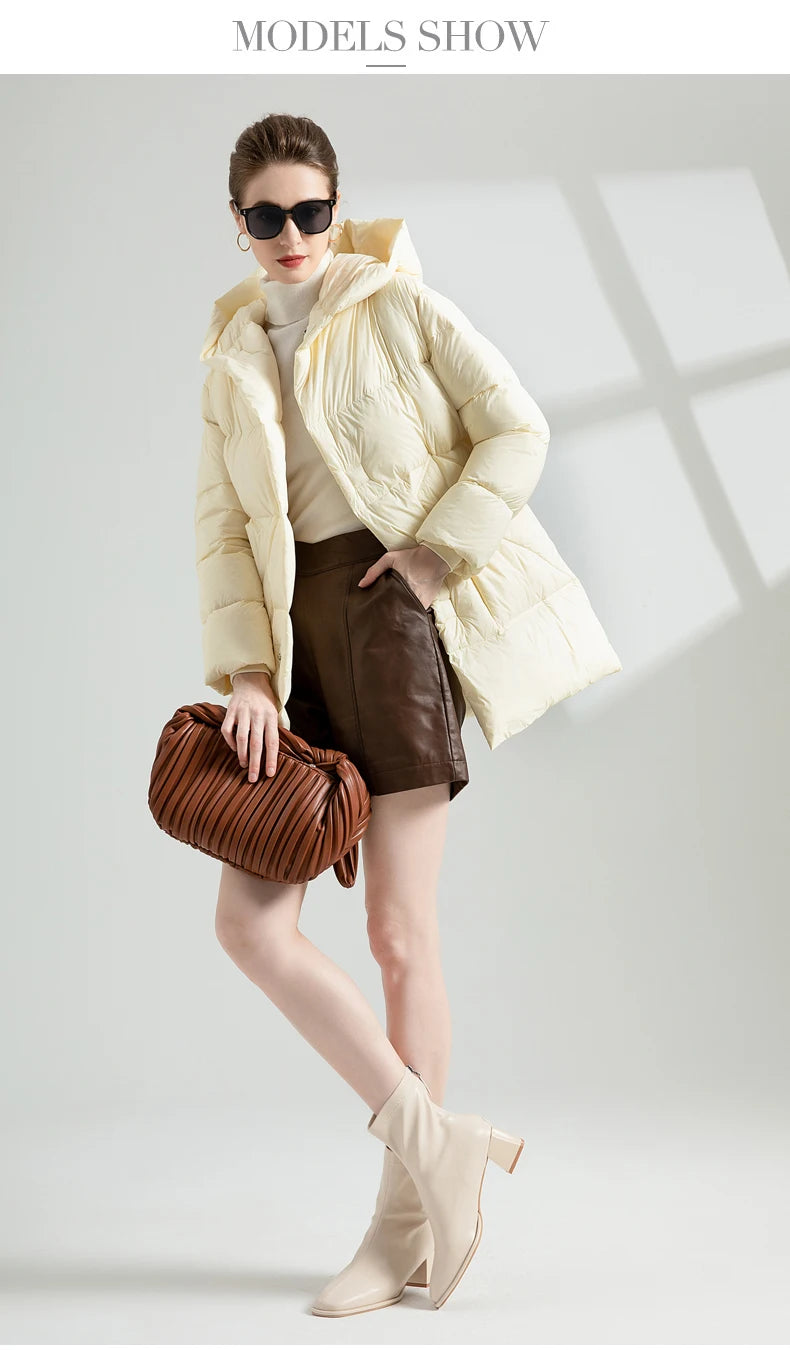 Warm Puffer Jacket With Belt