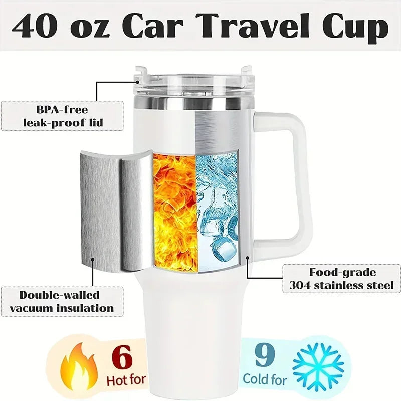 Vacuum Flask With Handle Straw