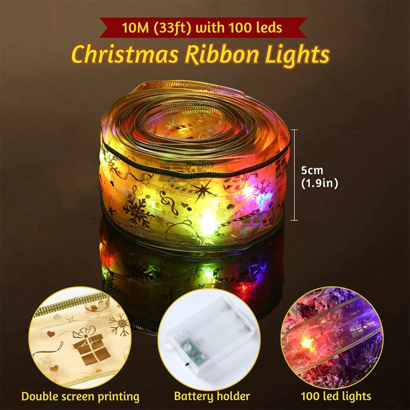 Christmas Ribbon Fairy Lights