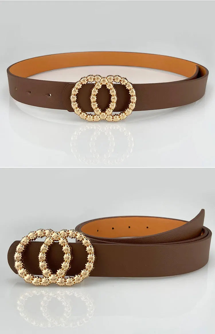 Luxury Design Leather Belt Women's