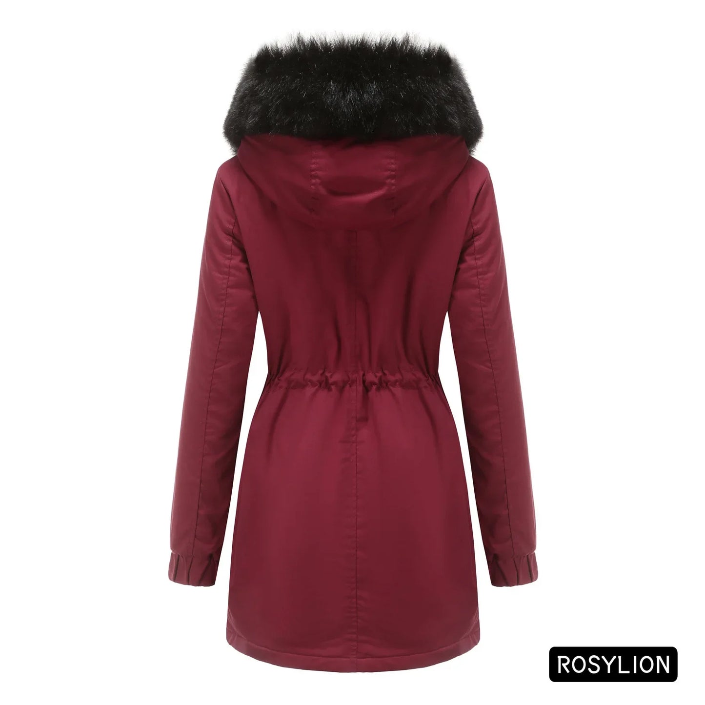 Faux Fur Collar Hooded Jacket Women