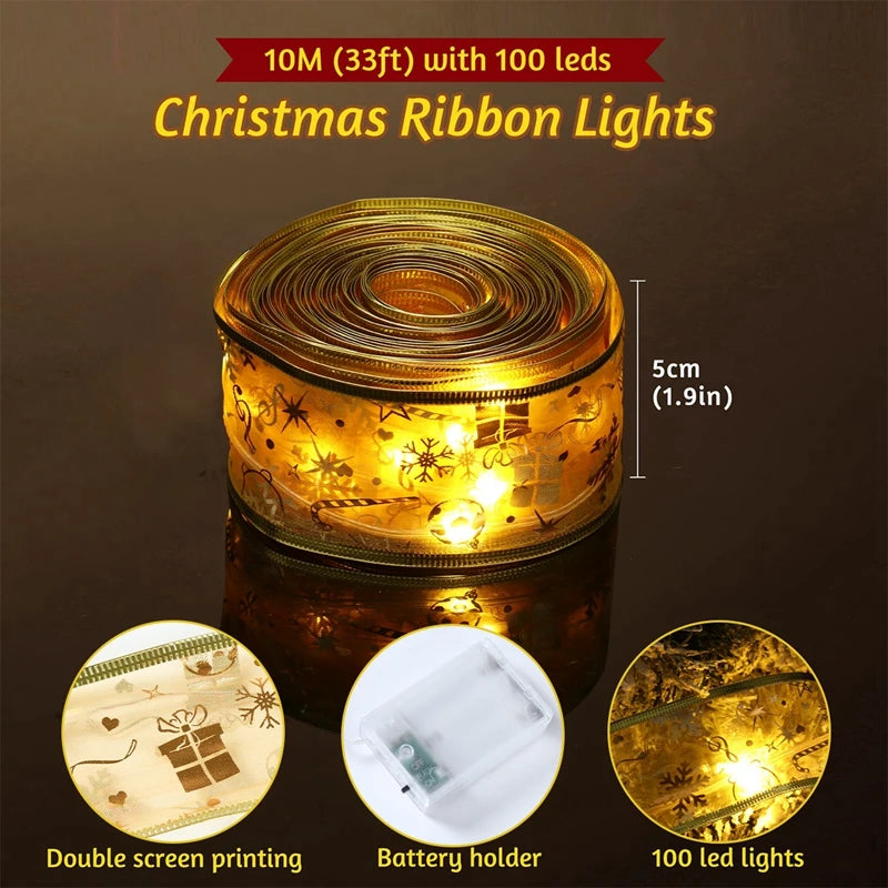 Christmas Ribbon Fairy Lights