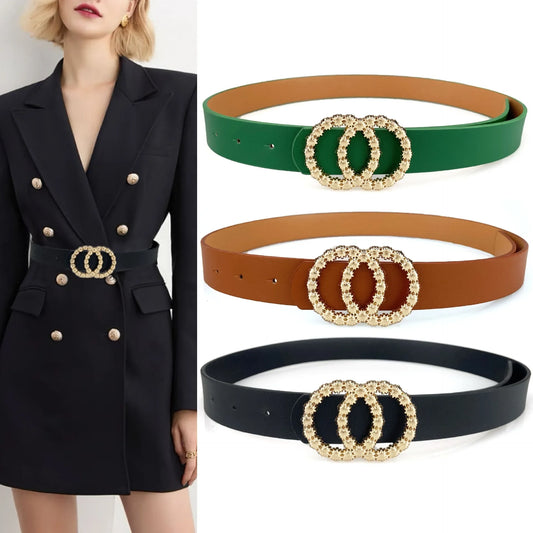 Luxury Design Leather Belt Women's