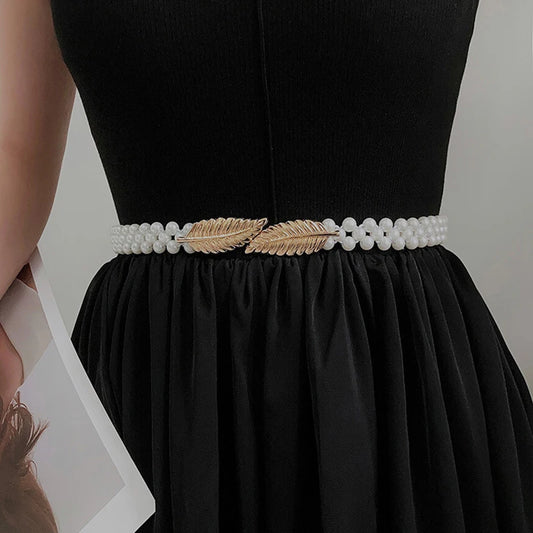 Women Pearl Waist Chain Belt