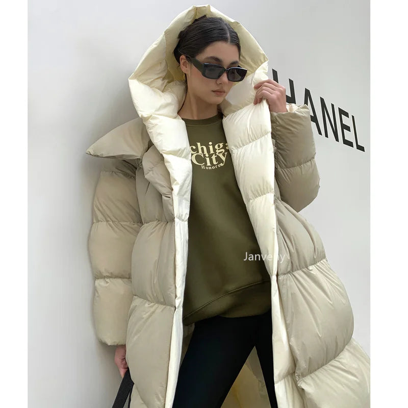 Fluffy Long Duck Down Women Winter Jacket