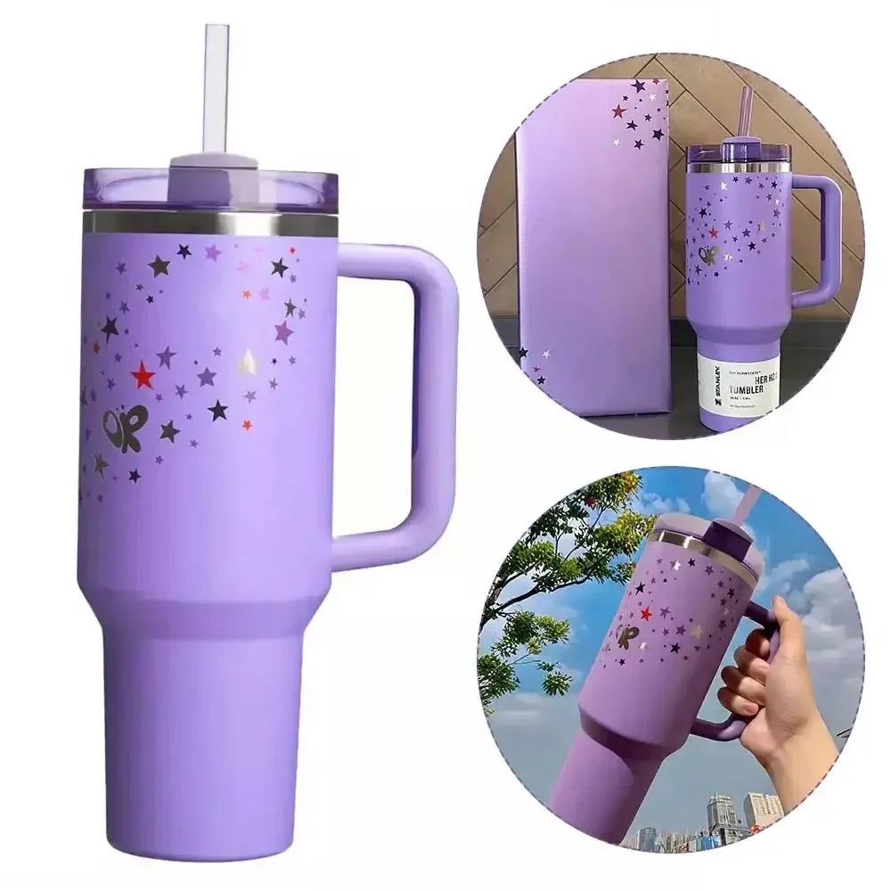 Cup Tumbler with Handle Straw