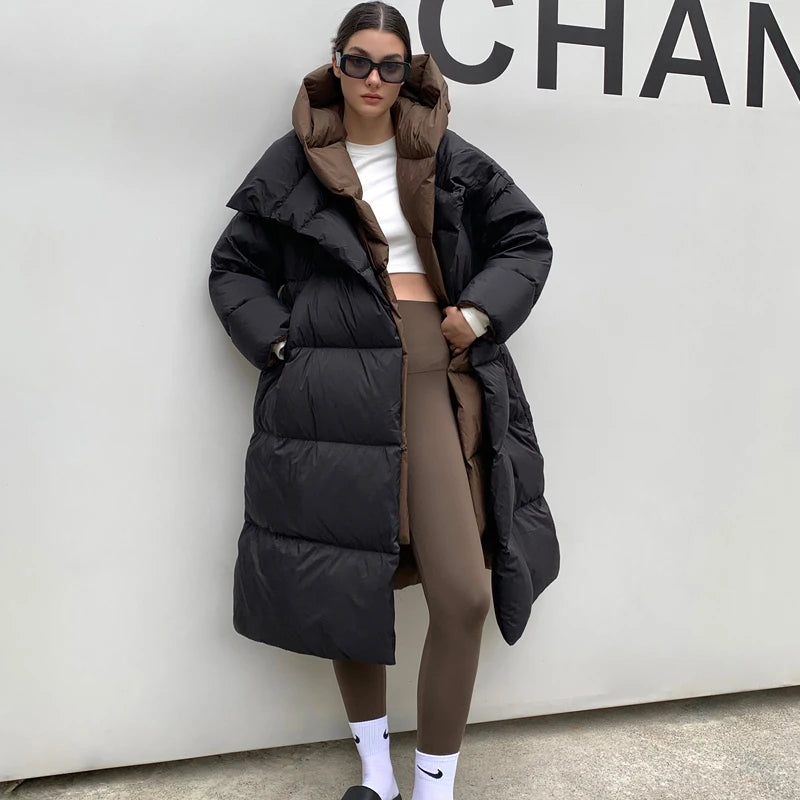 Fluffy Long Duck Down Women Winter Jacket