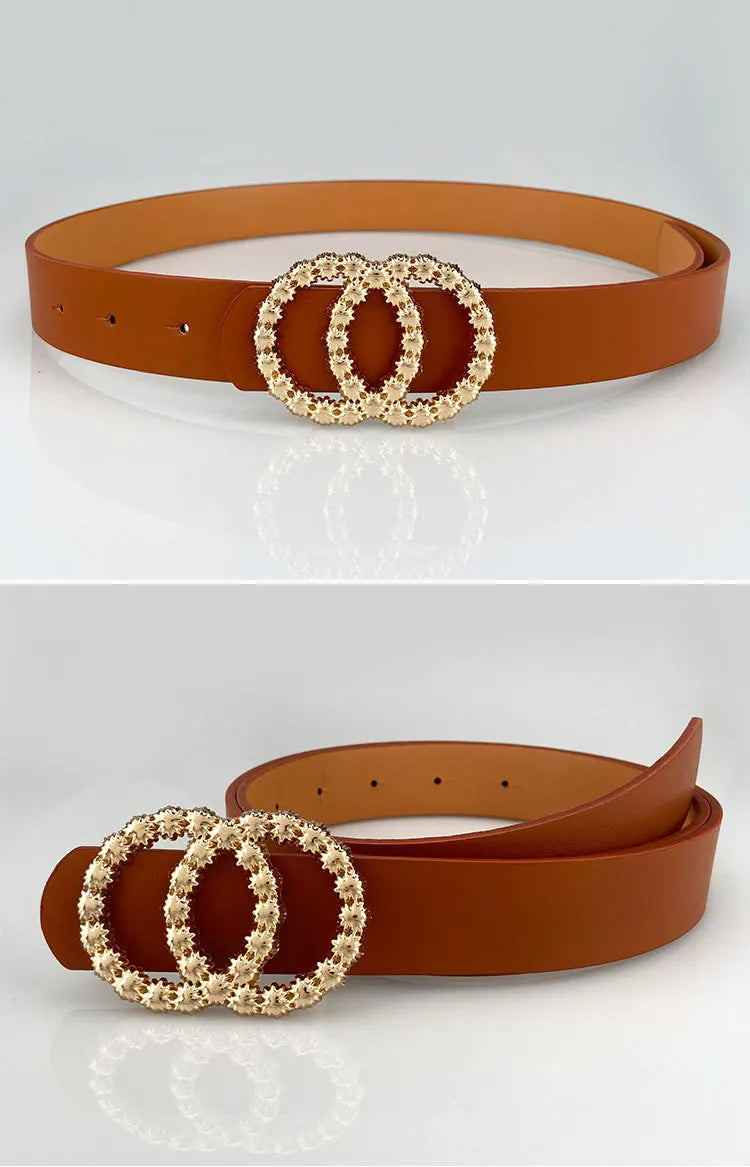 Luxury Design Leather Belt Women's