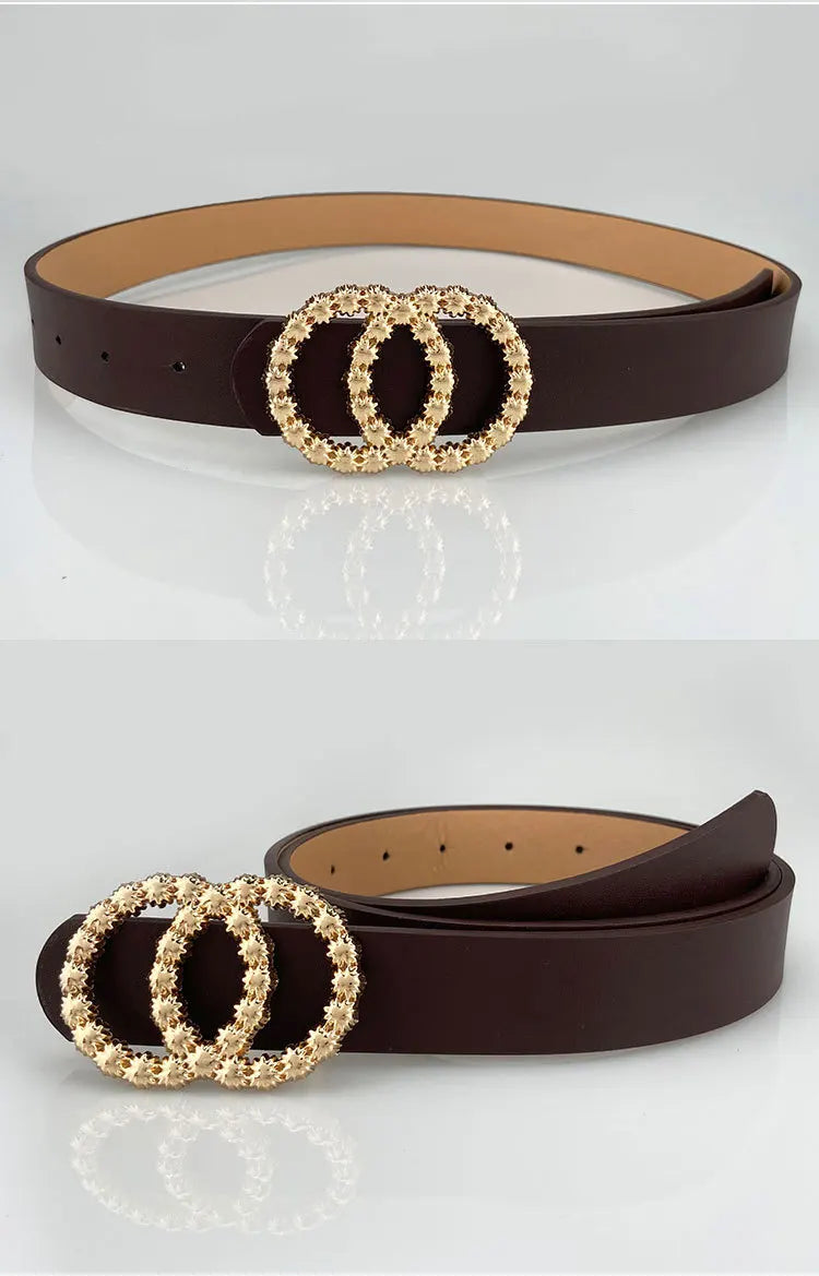 Luxury Design Leather Belt Women's