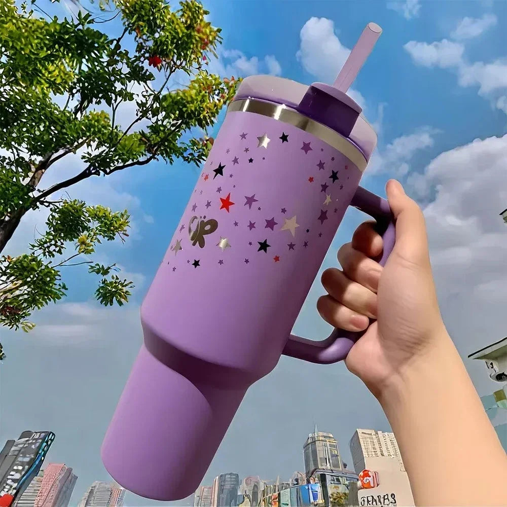 Cup Tumbler with Handle Straw