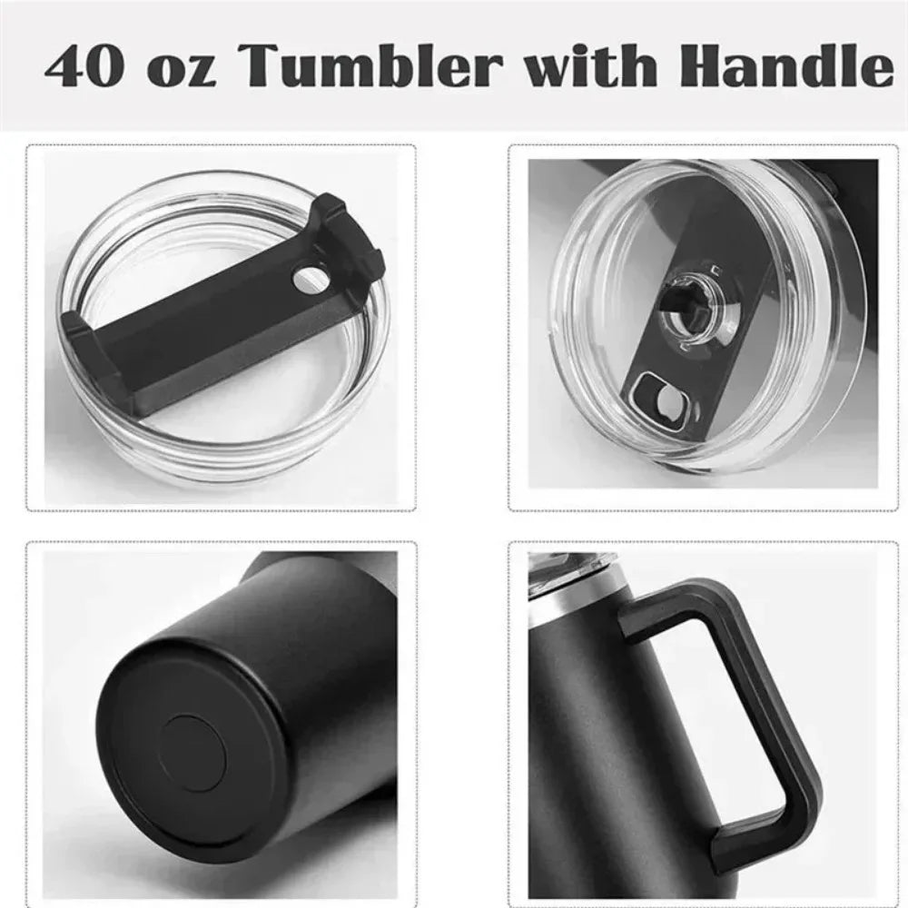 Vacuum Flask With Handle Straw