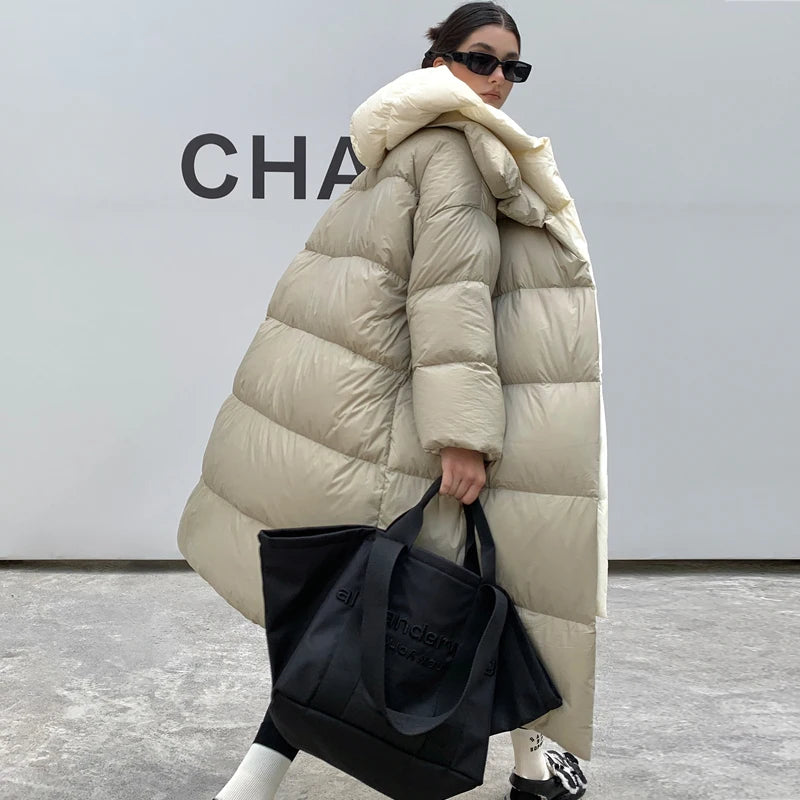 Fluffy Long Duck Down Women Winter Jacket