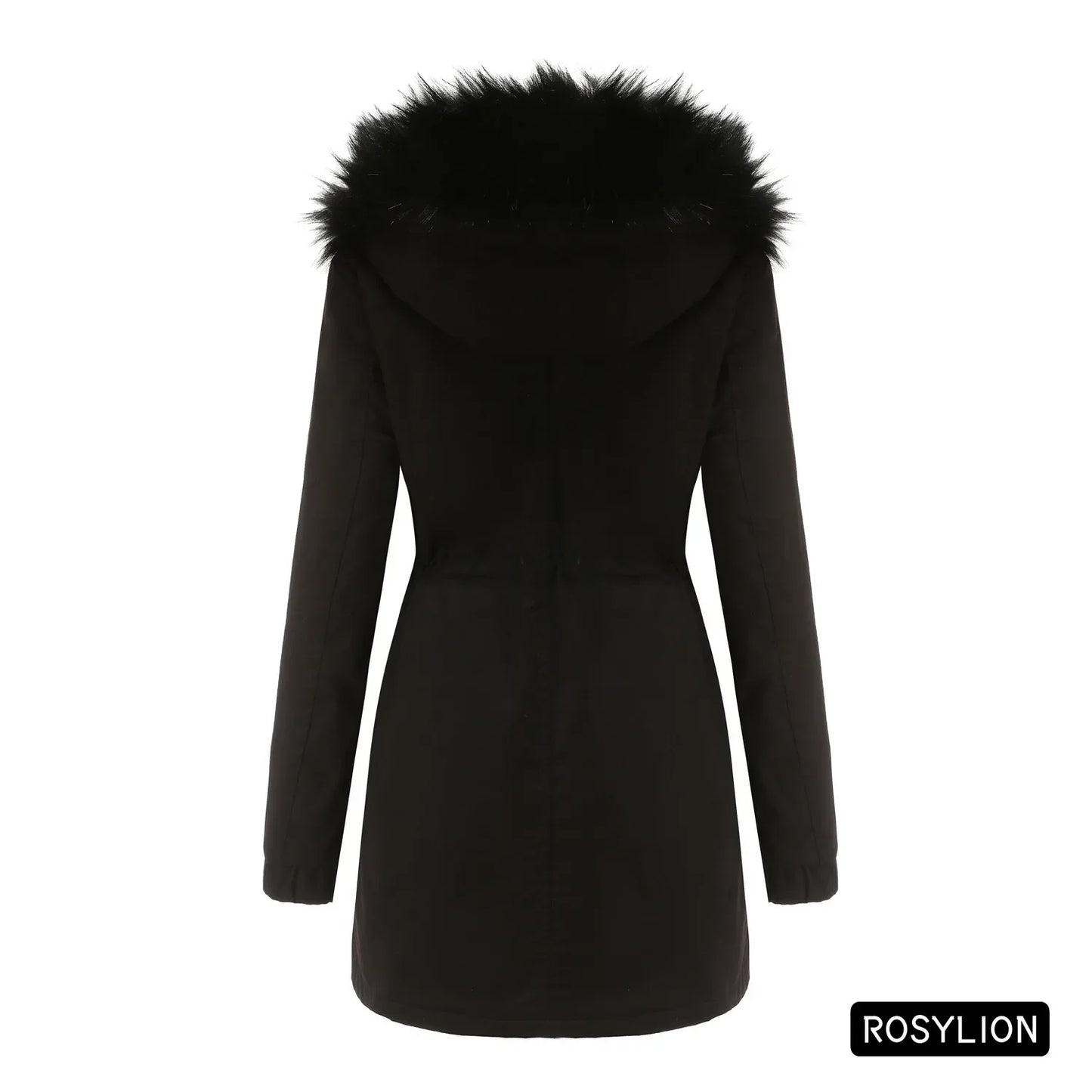 Faux Fur Collar Hooded Jacket Women